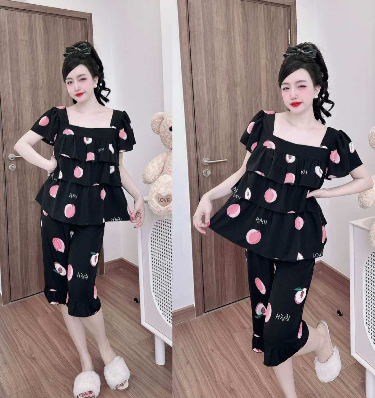 Đồ bộ Lửng tầng 50-100kg hoạ tiết xinh, lụa lửng Y