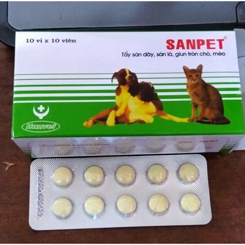 Tẩy giun Sanpet cho chó mèo