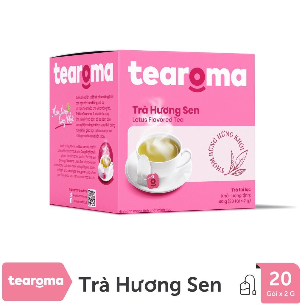 Tearoma trà sen túic lọc 20 gói x 2g