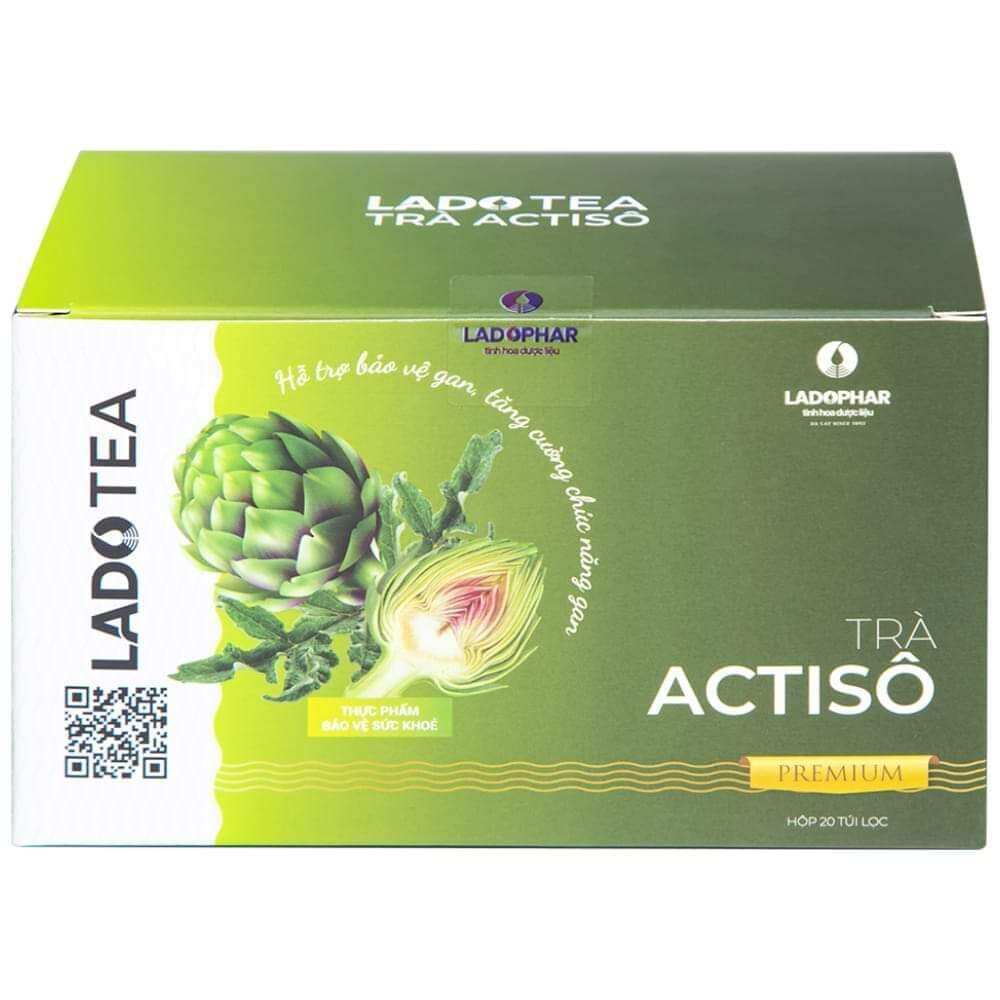 1 hộp trà túi lọc Actiso Ladophar 20 túi