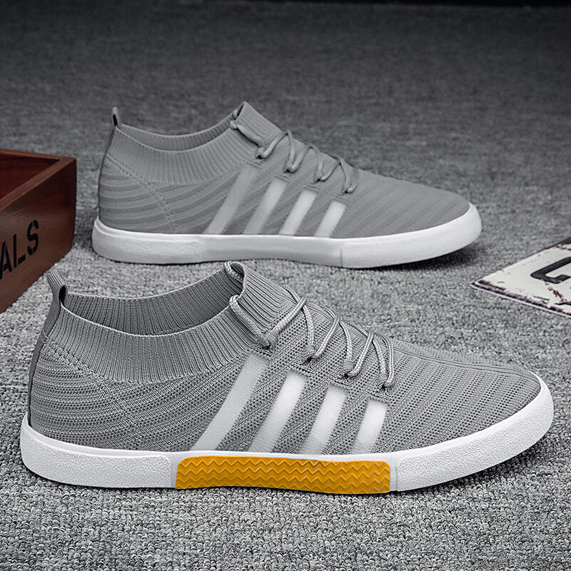 Giày Nam Flyknit Giày Trắng Mặt Lưới Mùa Xuân Giày Vải Lưới Thể Thao Giày Sành Điệu Mùa Hè Trào Lưu Thường Ngày Mẫu Mới 2024 Thoáng Khí