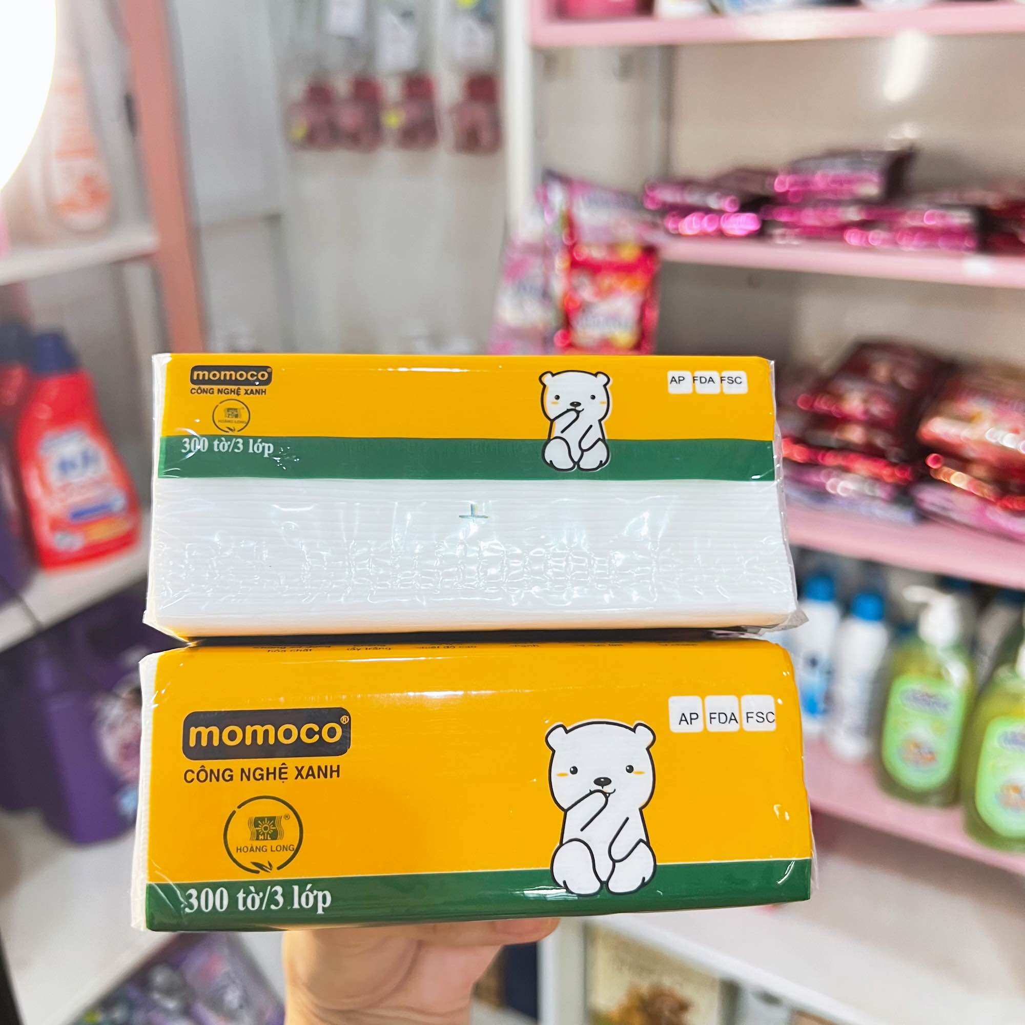 GIẤY RÚT 300 TỜ 3 LỚP MOMOCO DAI MỀM MỊN