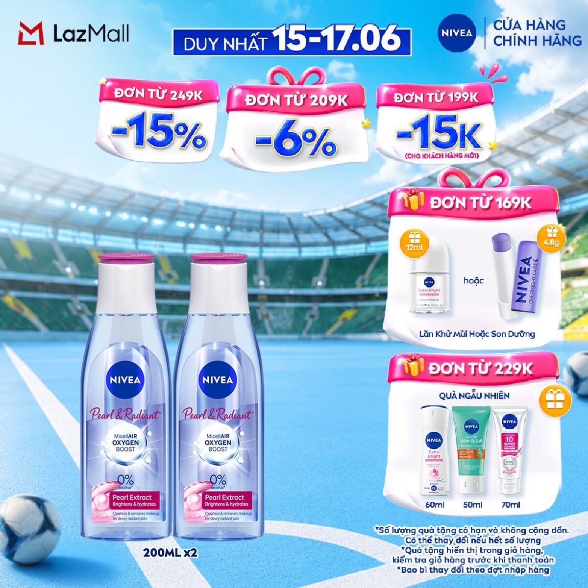 Bộ 2 Nước Tẩy Trang NIVEA Làm Sáng Da Extra Bright Make Up Clear Micellar Water 200ml - 84911