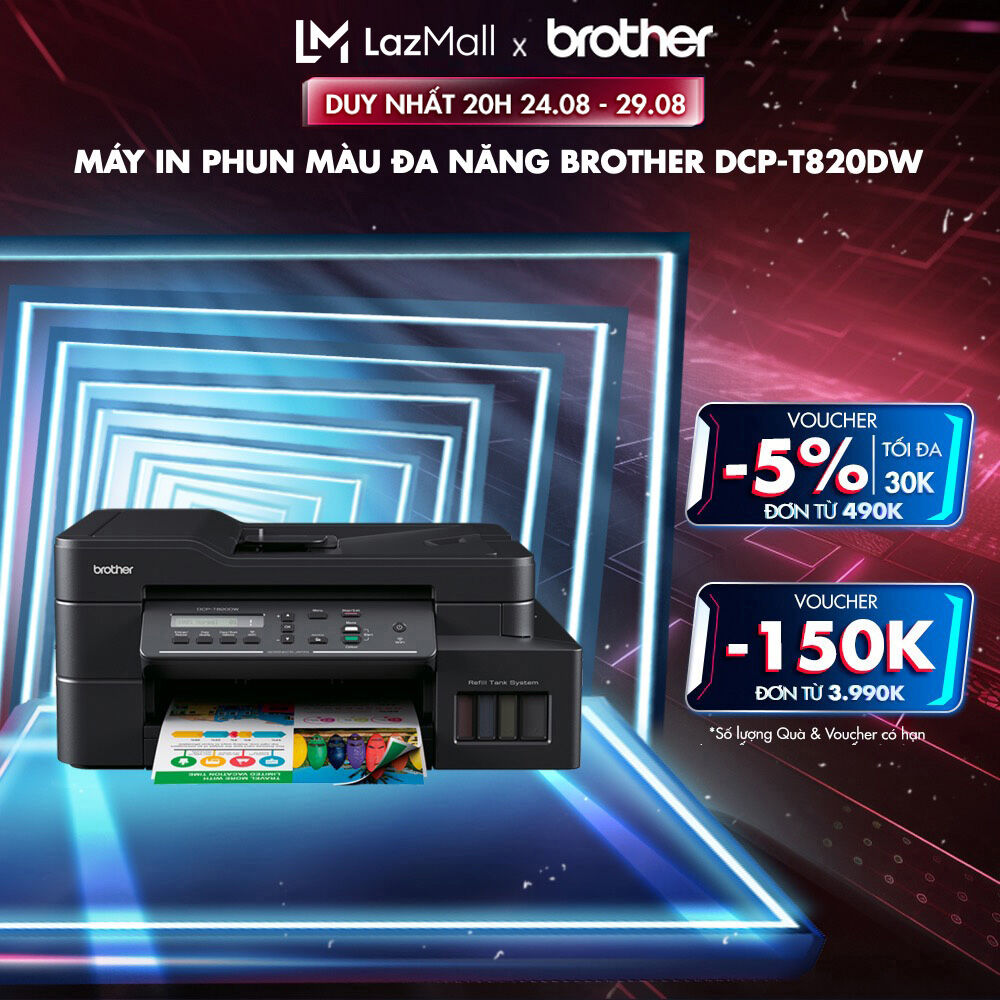 Máy in phun màu đa năng brother dcp-t820dw