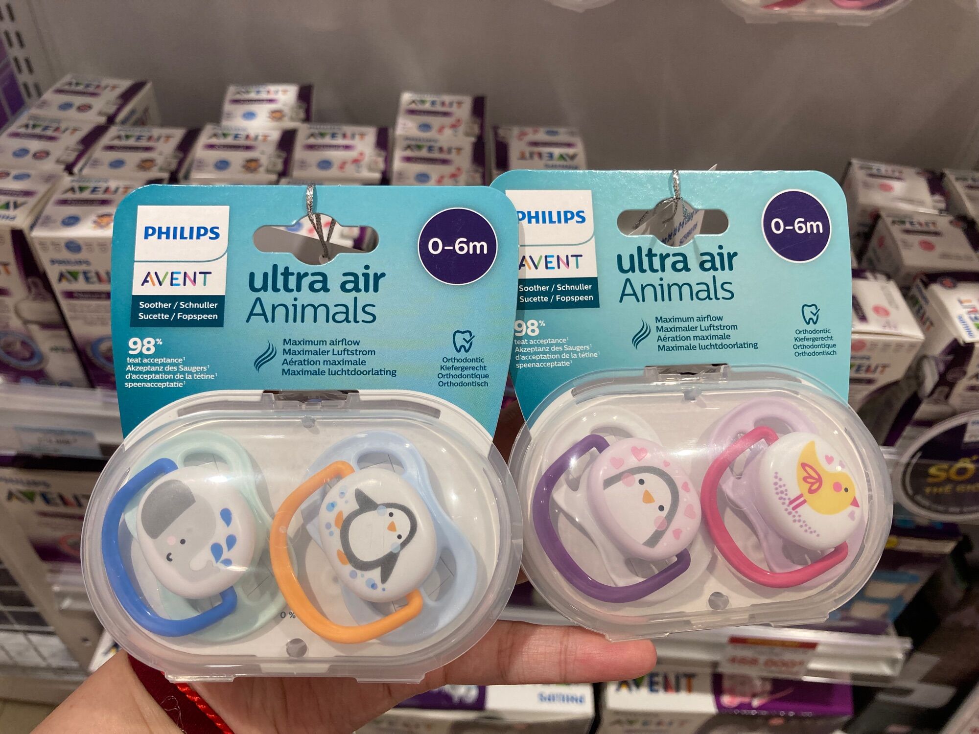 Ty giả Avent Ultra Air cho bé từ 0m - Ty ngậm Avent Ultra Night phát sáng 6-18m