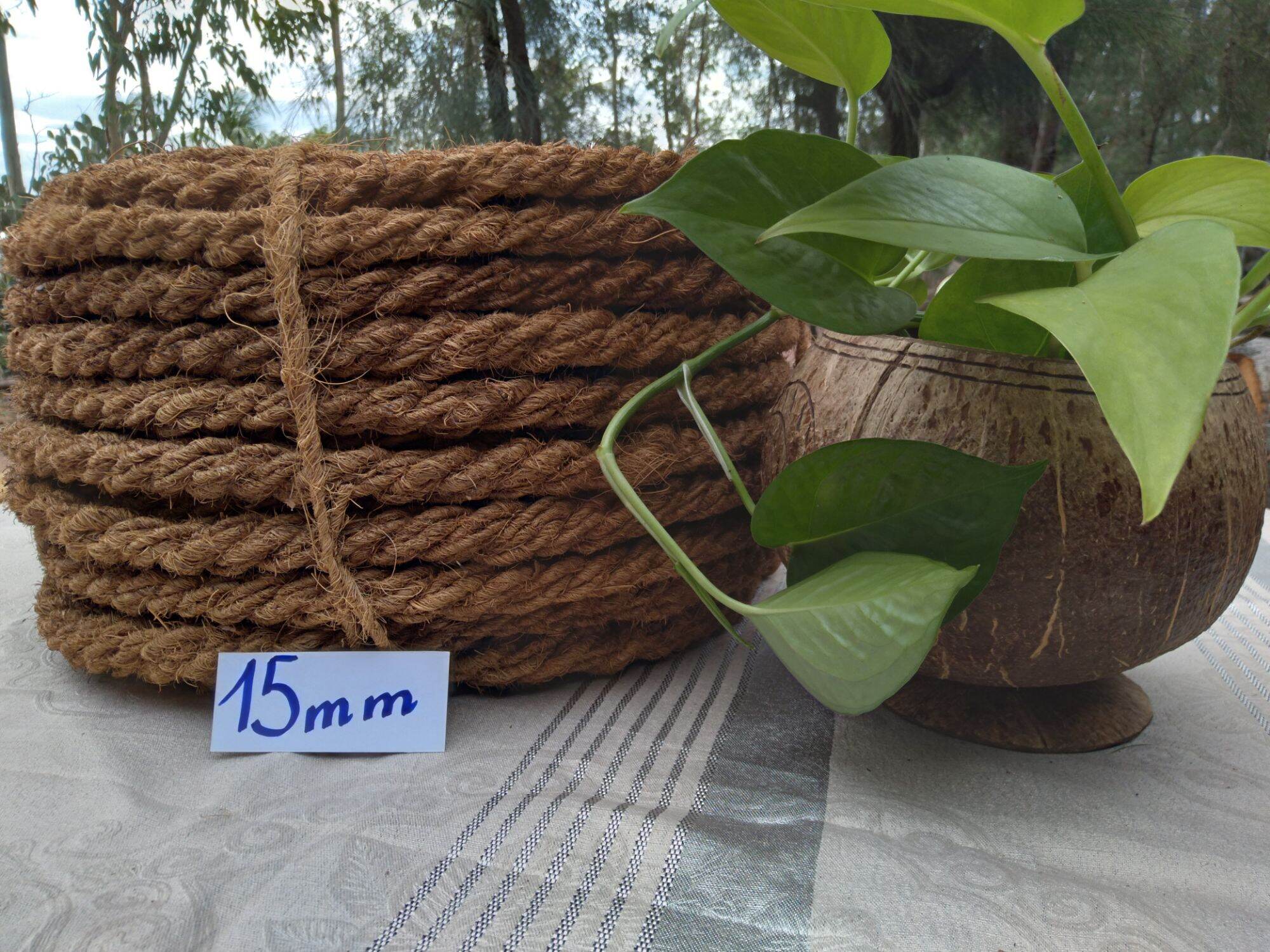 Cuộn 25m dây thừng xơ dừa, đường kính 15mm