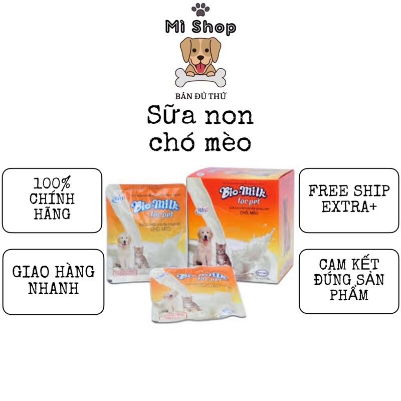 Bio Milk pet sữa non hạn chế tiêu chảy, hấp thu nhanh, mau lớn, khỏe mạnh chó, mèo 100gram