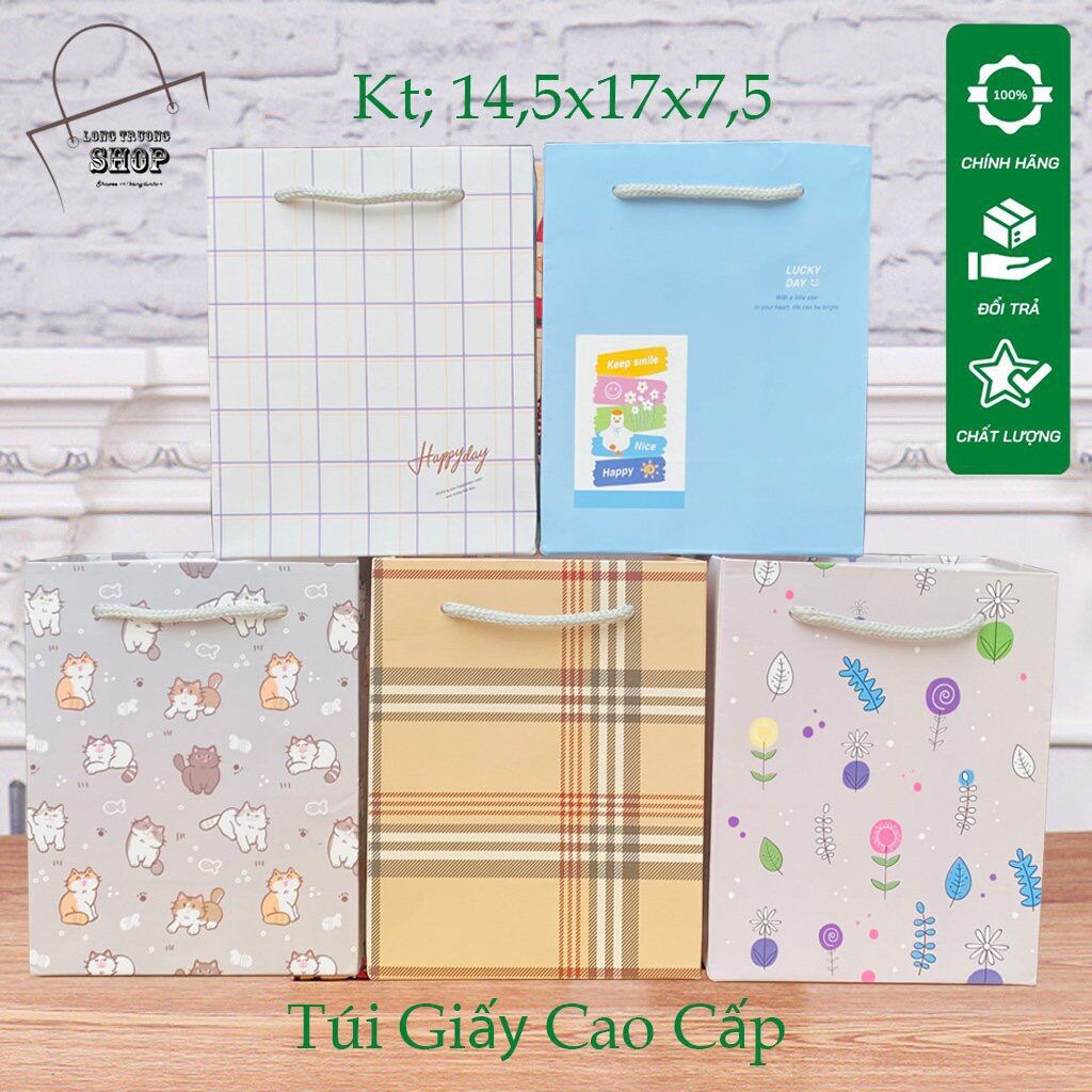 Combo 12c túi giấy đựng quà - túi ivory chất liệu giấy tốt - túi quà tặng đẹp