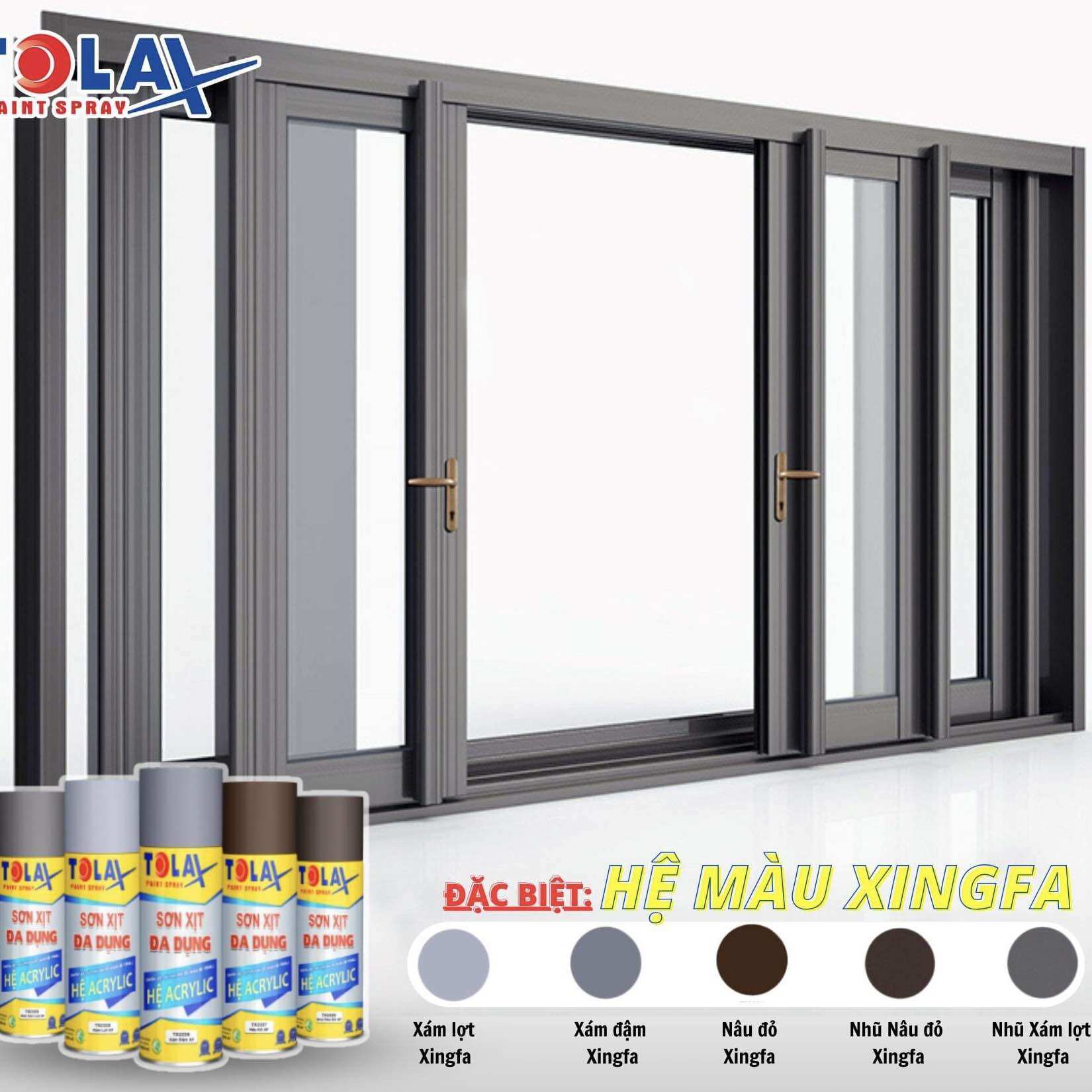 SƠN XỊT ĐA NĂNG MÀU XÁM ĐẬM XINGFA CHAI 400ML