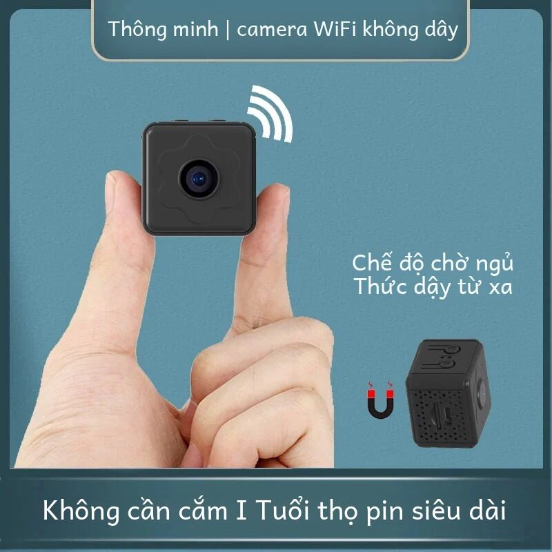 Camera Mini Không Dây WiFi Từ Xa Màn Hình Nhỏ Camera IP Gia Đình 1080P Full-HD Tuổi Thọ Pin Siêu Dài