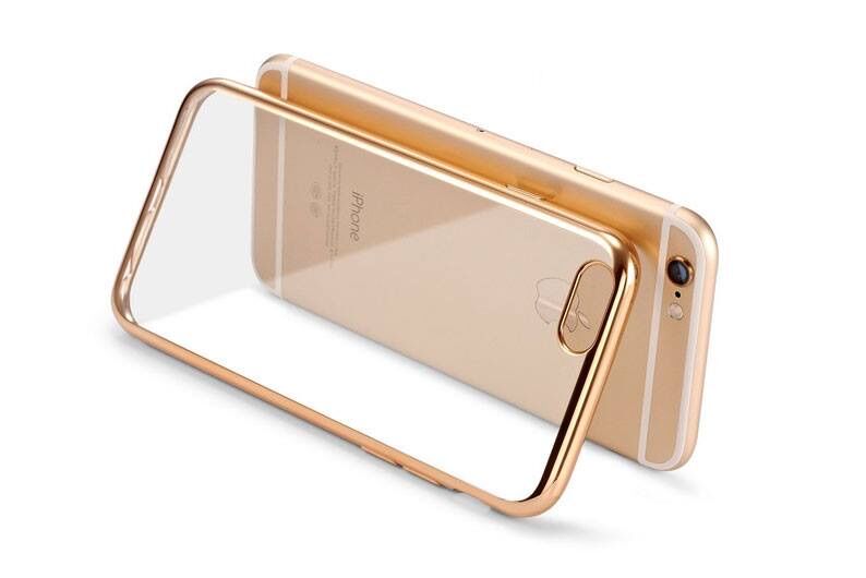 Ốp dẻo trong viền vàng cao cấp iphone 6plus, 6 plus , 6S Plus
