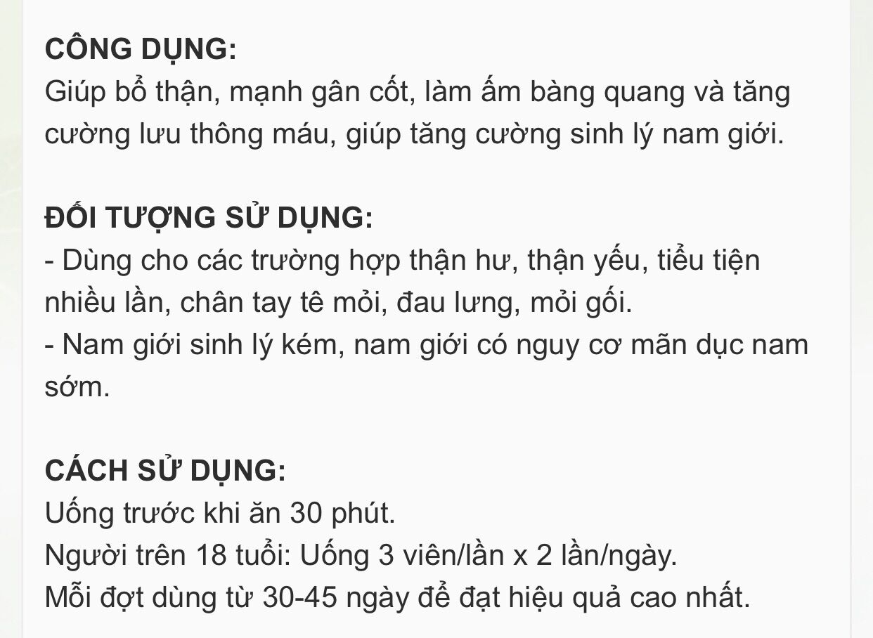 [Hộp 30 Viên] GOLD SÂM NHUNG BỔ THẬN - Dược TW3