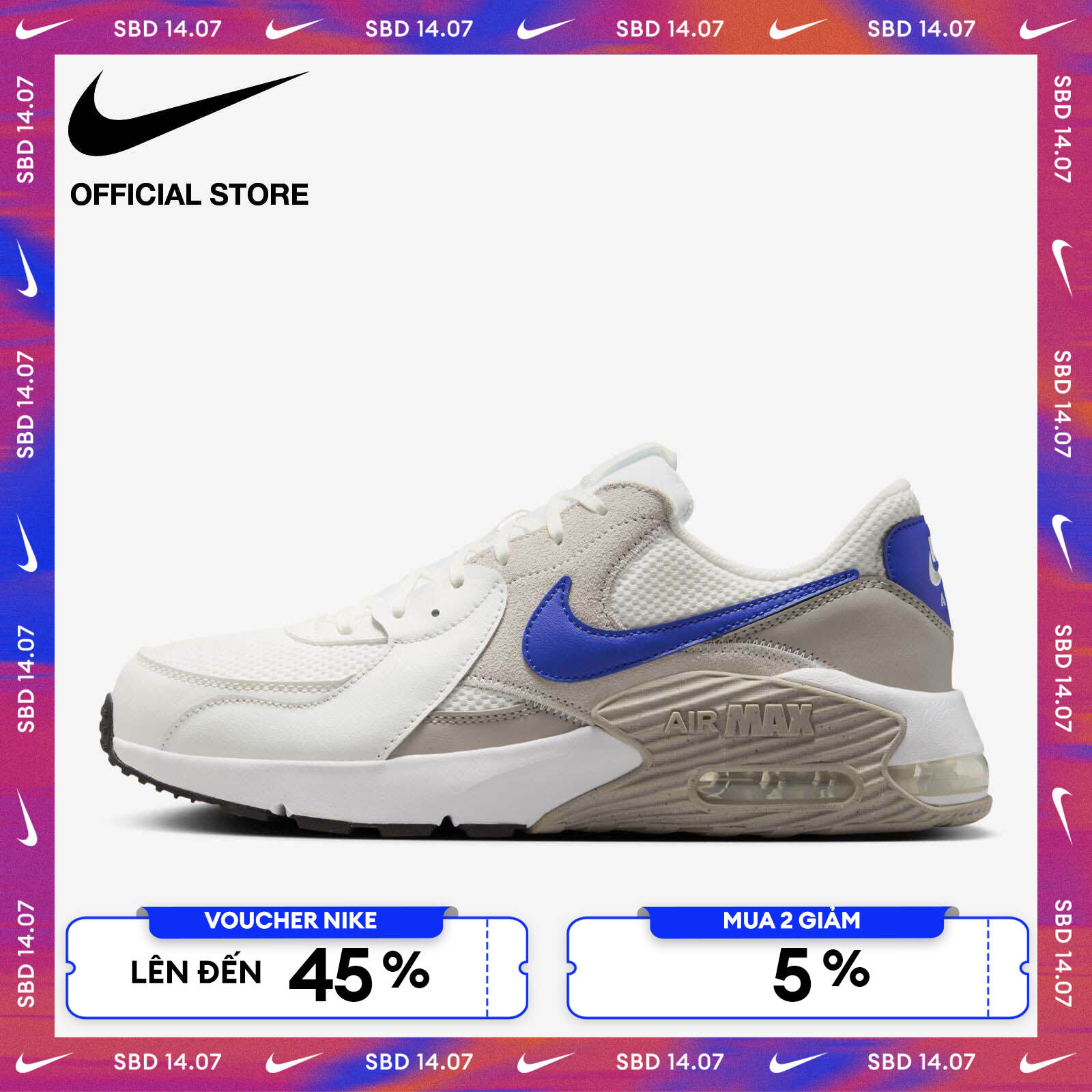 [VOUCHER ĐẾN 45% + MUA 2 GIẢM 5%] Giày Nike Men's Air Max Excee Shoes - Summit White