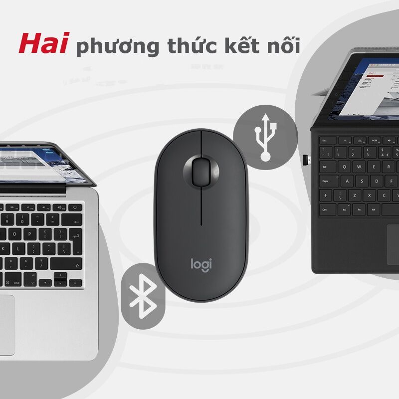 Chuột Bluetooth Silent Logitech Pebble M350 - Hàng chính hãngLOGITECH Chuột Quang Không Dây Bluetooth M350 1000dpi