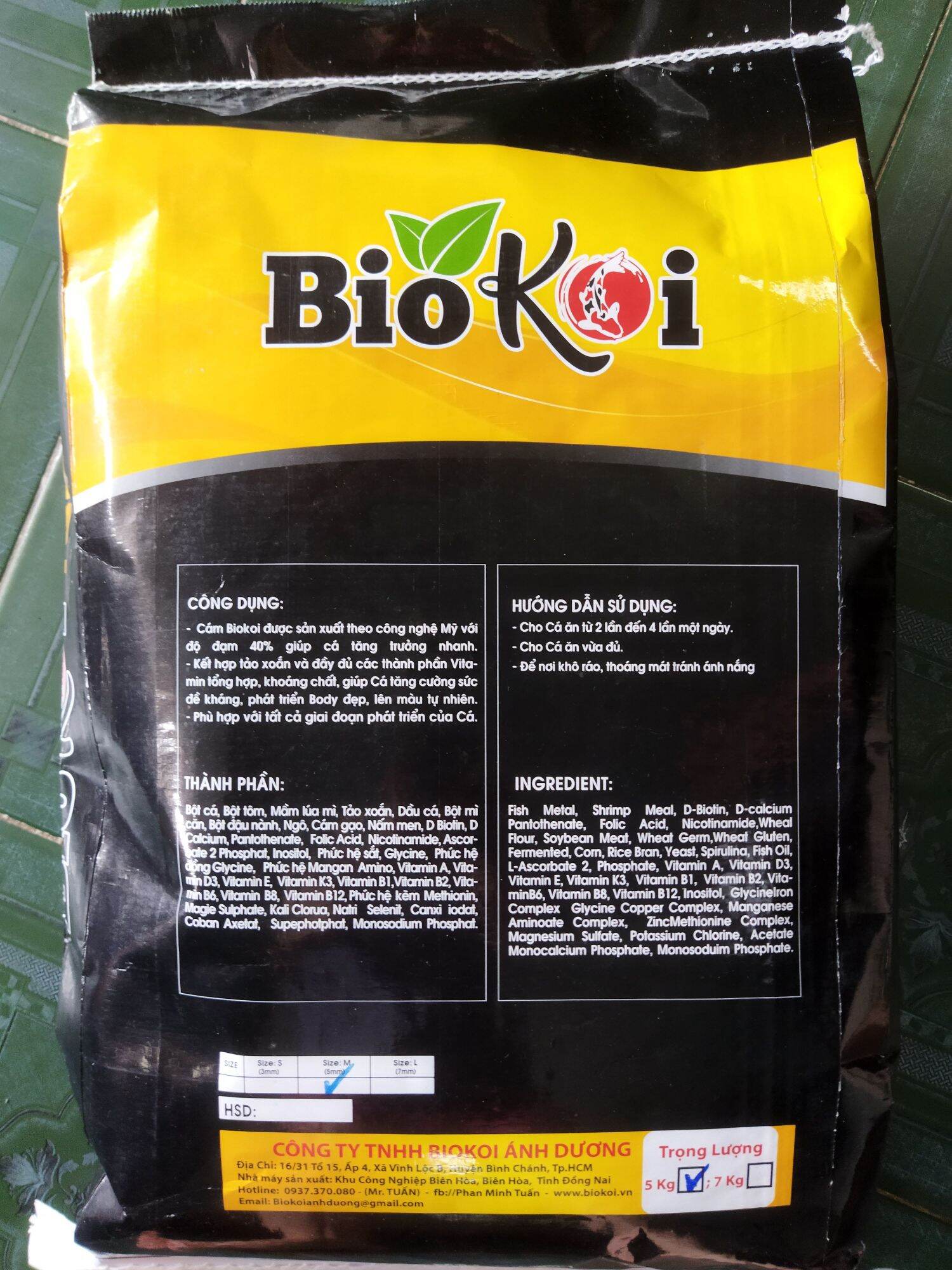 Cám dành cho cá BIOKOI bao 5 kg