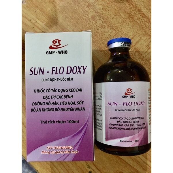1lọ sun-flodoxy 100ml heo bỏ ăn, bệnh đường hô hấp, tiêu hoá