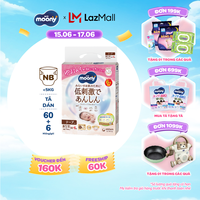 [Từ 22-23 tặng QUÀ TO-SLCH] Tã dán Moony Dịu Nhẹ siêu cao cấp Newborn 60(6) miếng - Nhập khẩu từ Nhật Bản