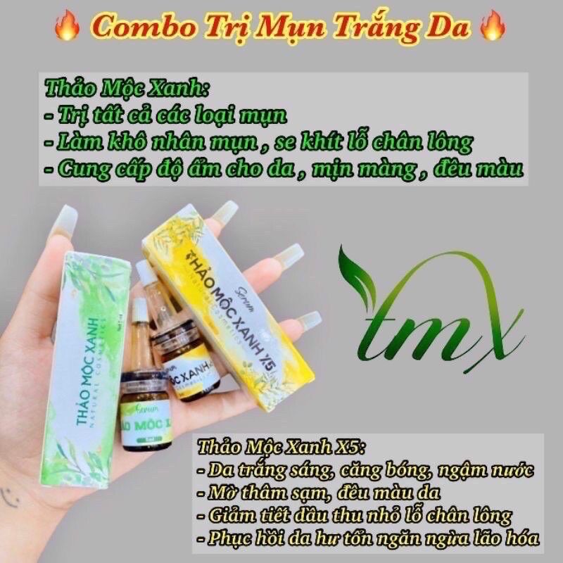 [Sẵn Hàng] Combo Serum Thảo Mộc Xanh (2lọ)