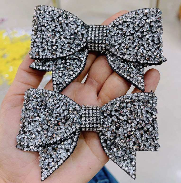 Nơ đính đá dùng để gắn kẹp tóc hoặc gắn giày (1 cái)