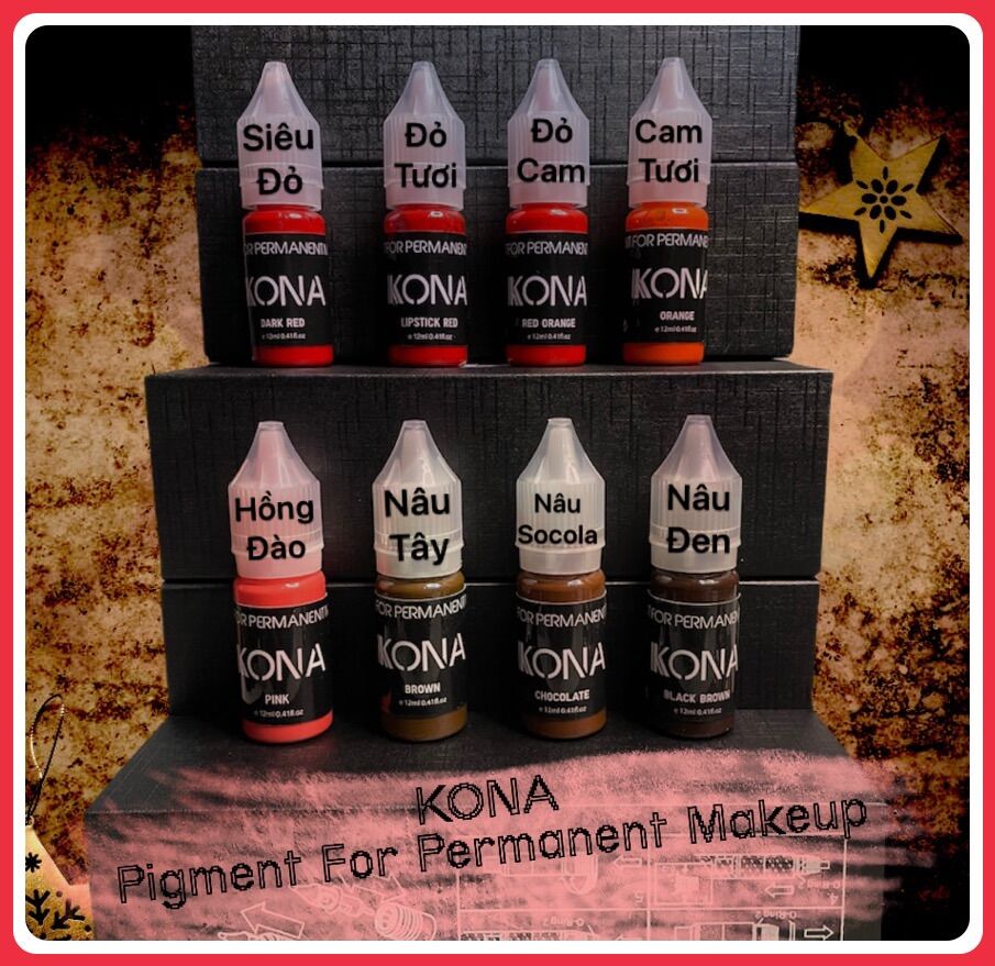 Mực phun xăm thẩm mỹ bám nhanh bong đậm Kona 10ML