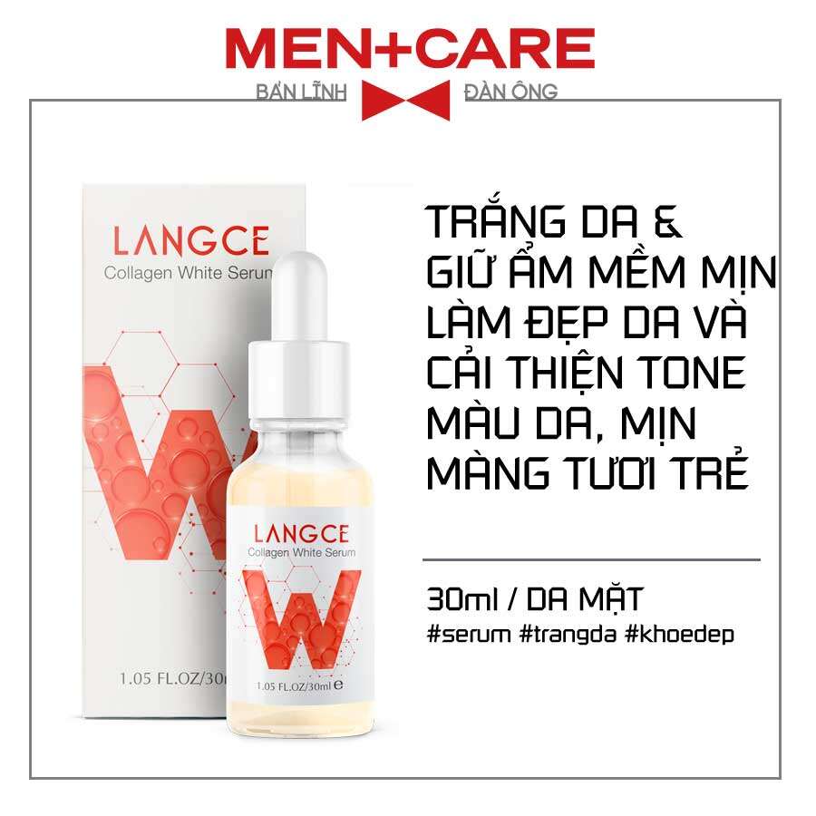 LANGCE COLLAGEN SERUM "W" TRẮNG DA, GIỮ ẨM, MỀM MỊN ĐẸP DA 30ML CHO NAM