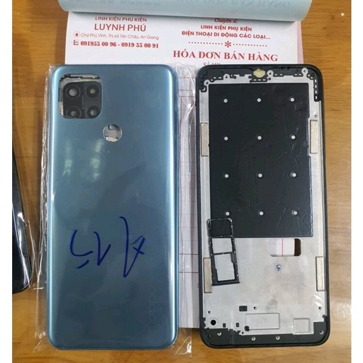 Vỏ oppo A15 A15s có khay sim kính camera(ảnh thật)