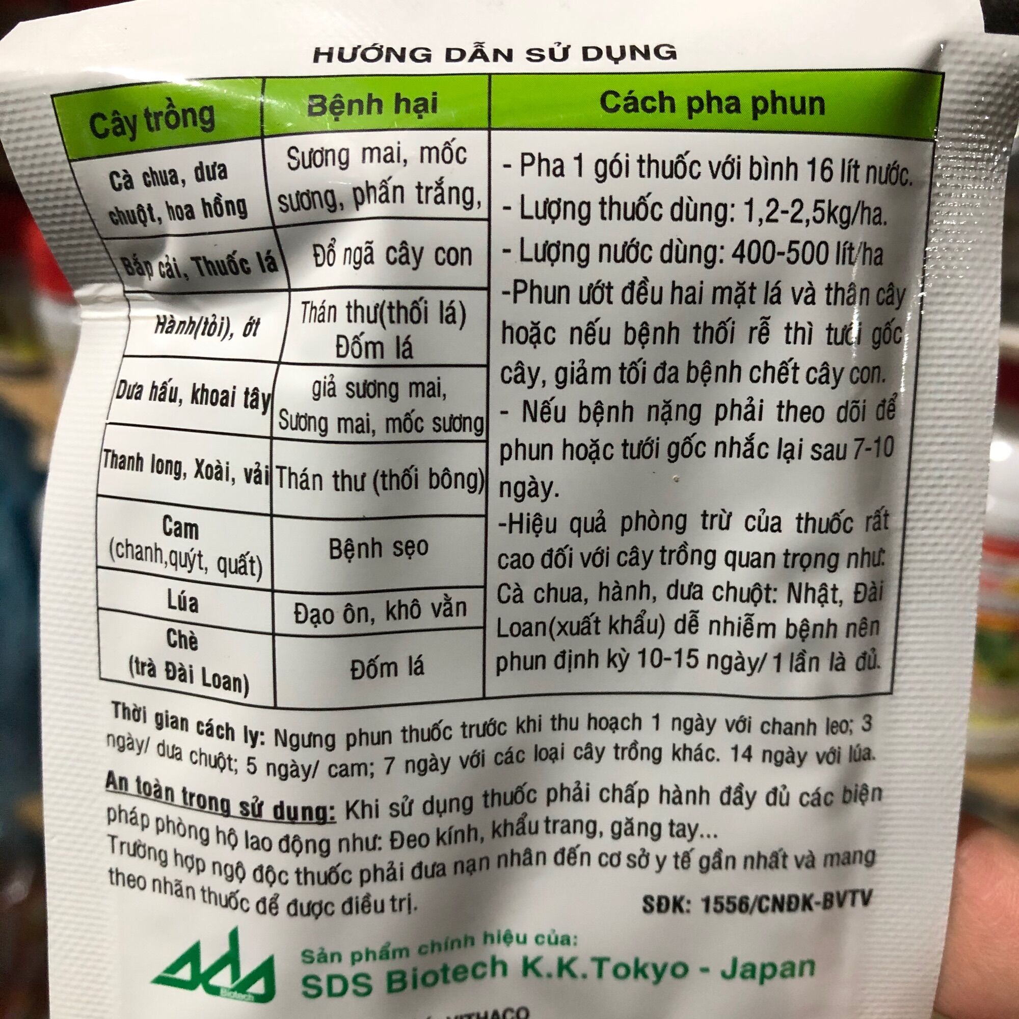 Thuốc trừ bệnh cây trồng Daconil 15g