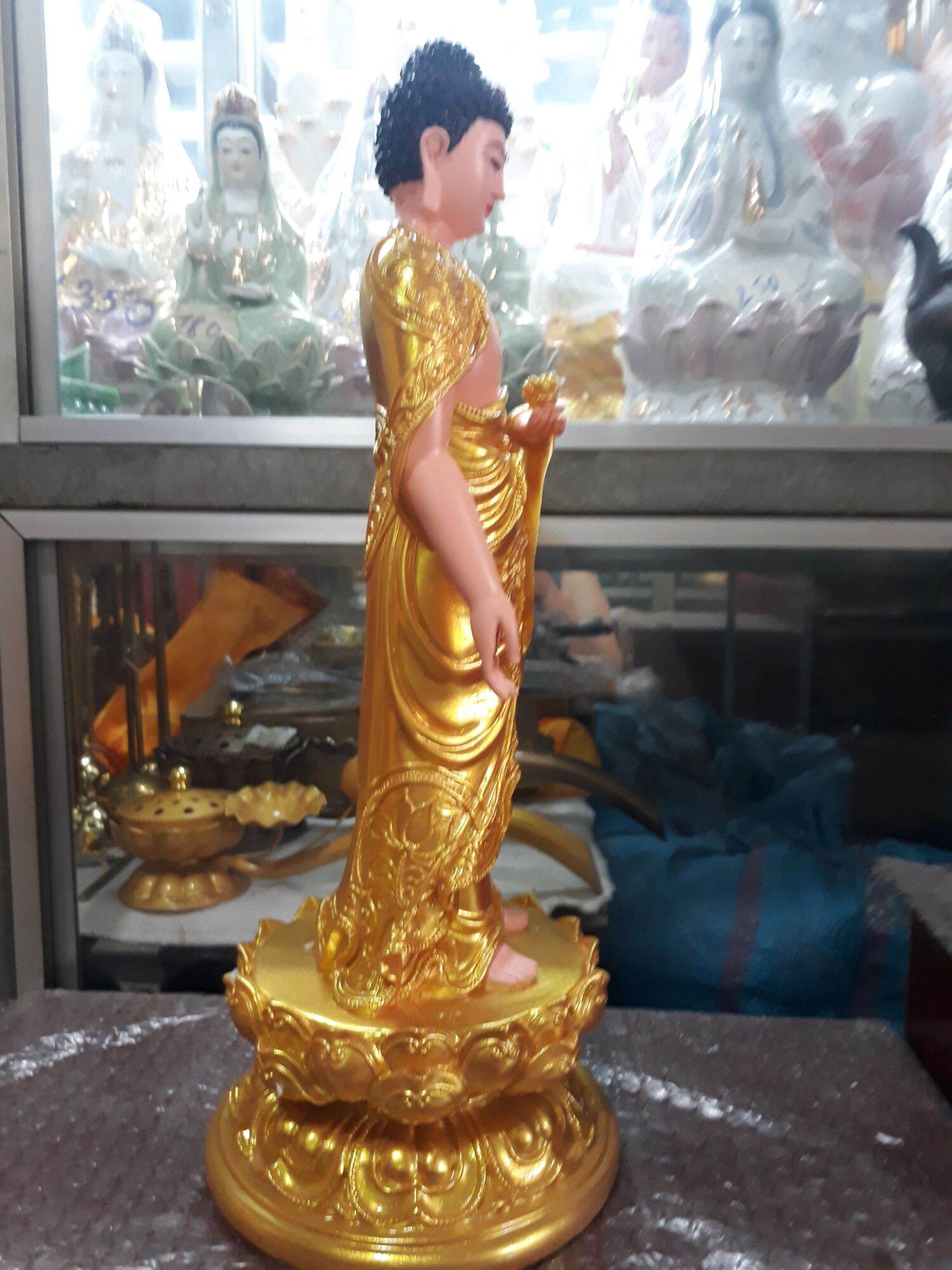 Tượng  phật adida dung 4 tấc  vàng  nhủ