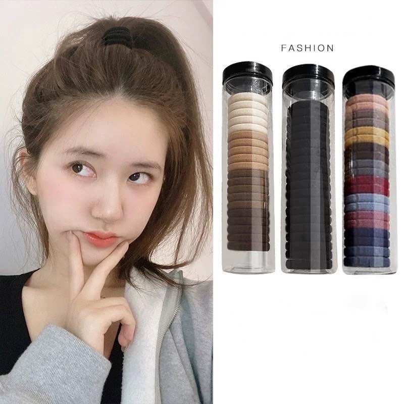 🎀🎀Lon 20 Sợi Dây Cột Tóc Đơn Giản, Nhiều Màu, Người Lớn