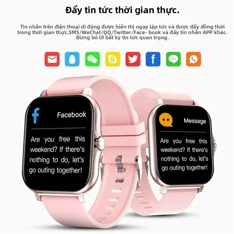 Đồng Hồ Thông Minh Toàn Màn Hình Cảm Ứng Dành Cho Nam Nữ Thể Thao Đồng Hồ Thông Minh Kỹ Thuật Số Có Cuộc Gọi BT Theo Dõi Giấc Ngủ & Nhịp Tim Cho Xiaomi. 