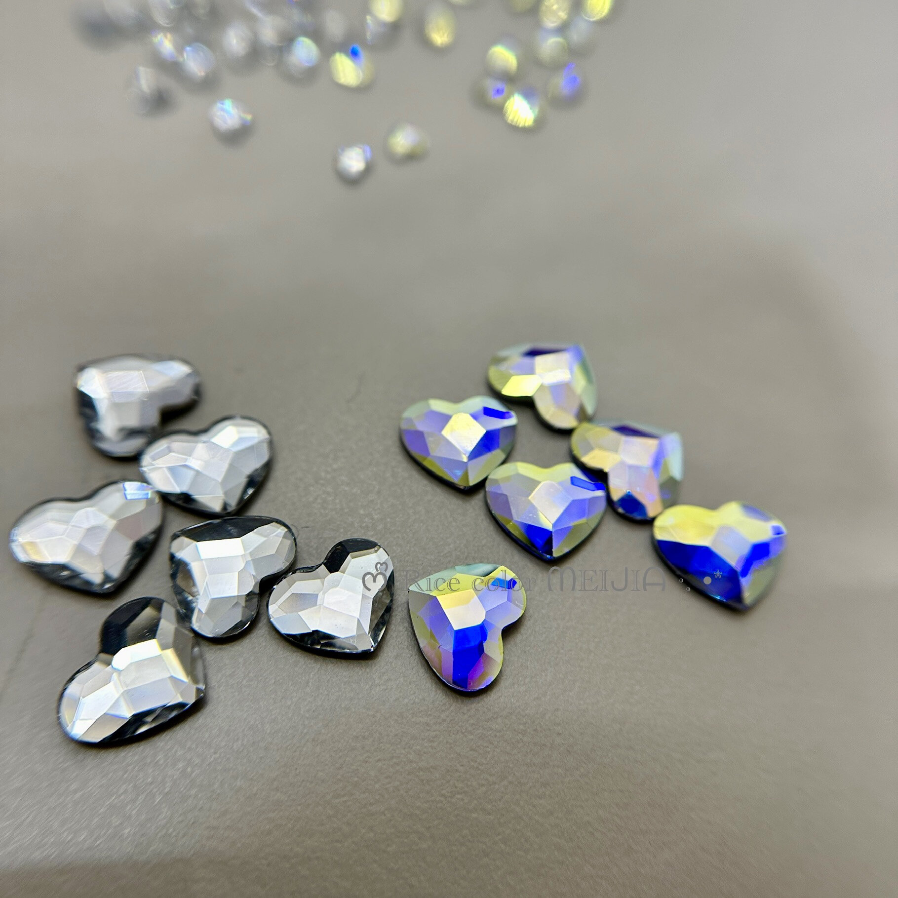 Crystal Nail Art Heart Shaped Diamond Hot Fix Rhinestones Non-Shedding Long Wear Nail Decorations Be