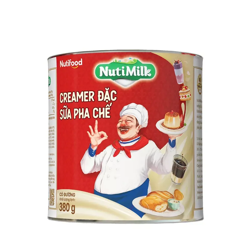 1 lon sữa đặc nuti 380g , cho món sinh tố , cà phê , món bánh thêm thơm ngon sánh mịn