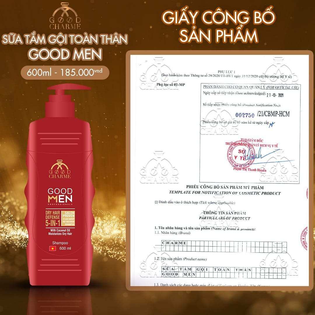 Sữa tắm nước hoa dành cho Nam Good Men chai 600ml