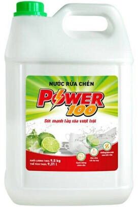 Nước rửa chén POWER100 hương chanh can 3.8kg