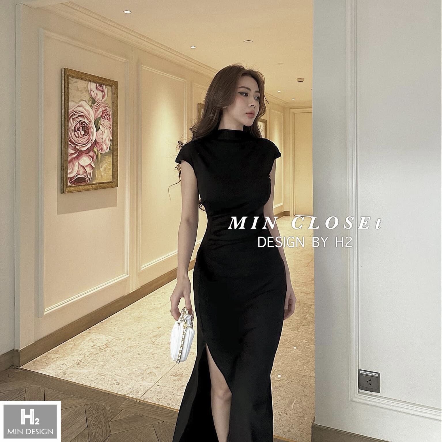Váy body sườn xẻ tà Vy.Clothes