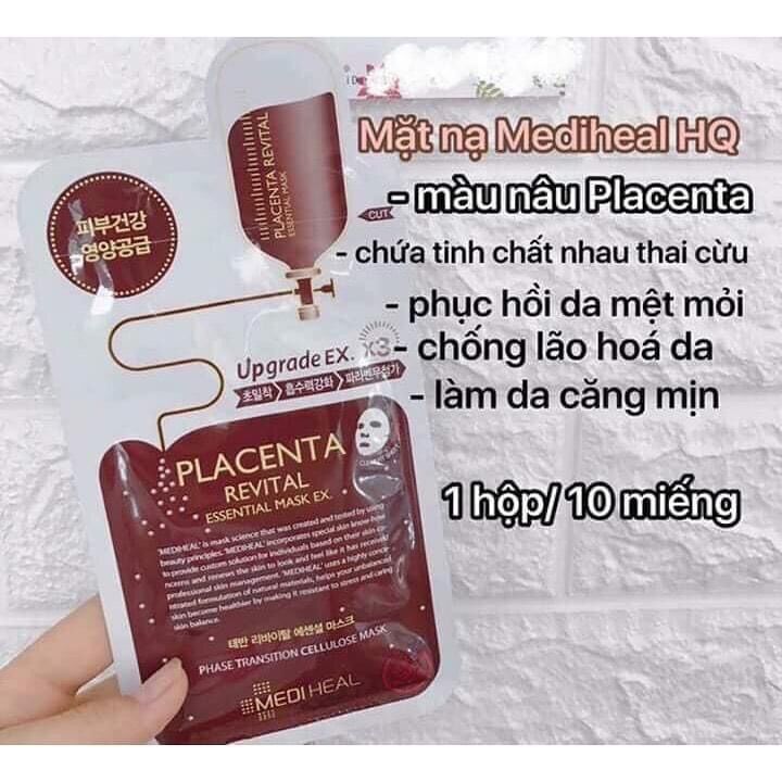 Hộp 10 mặt nạ nhau thau cừu Mediheal Hàn Quốc phục hồi da lão hoá