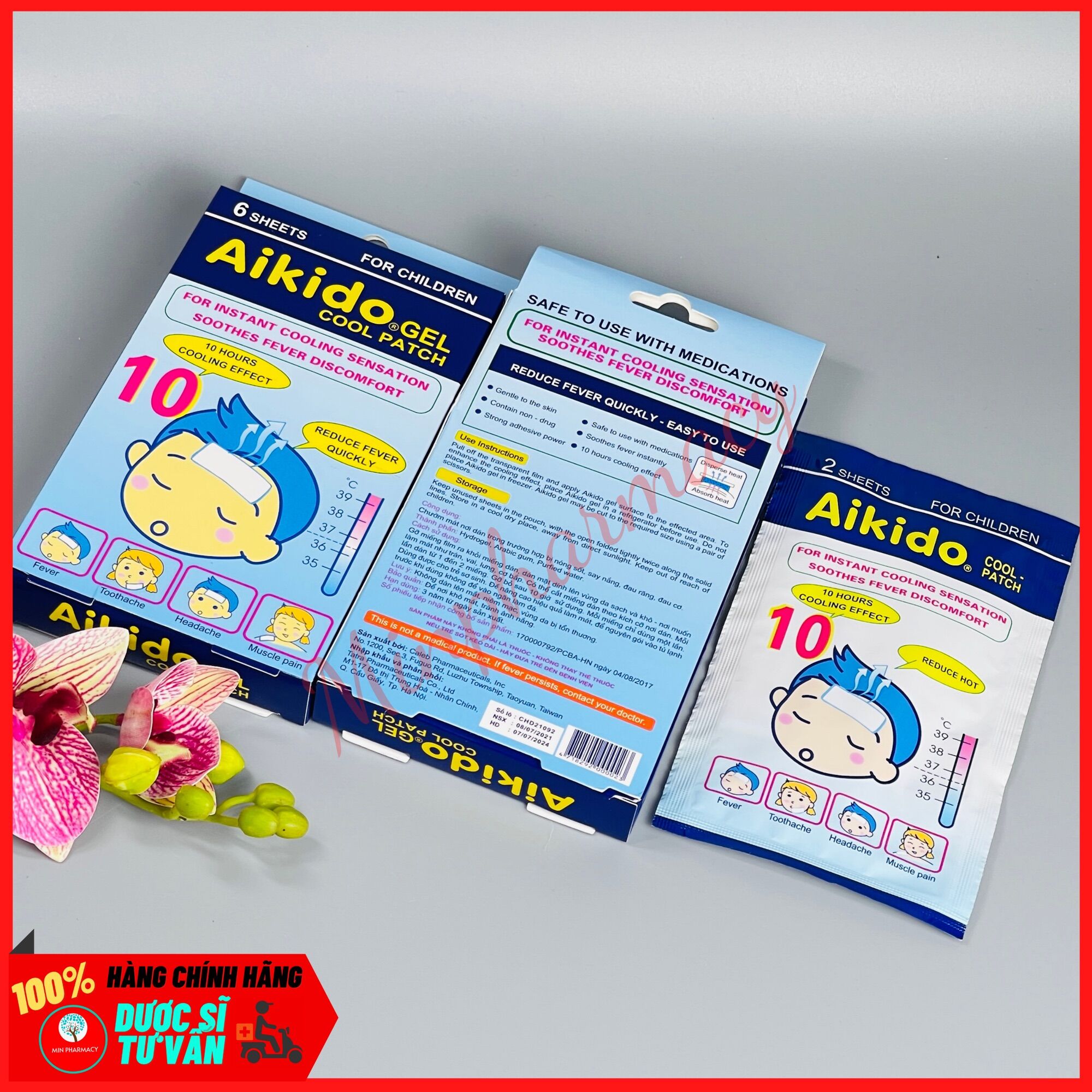 MIẾNG DÁN HẠ SỐT NHANH AIKIDO GEL COOL PATCH (Gói 2 miếng)