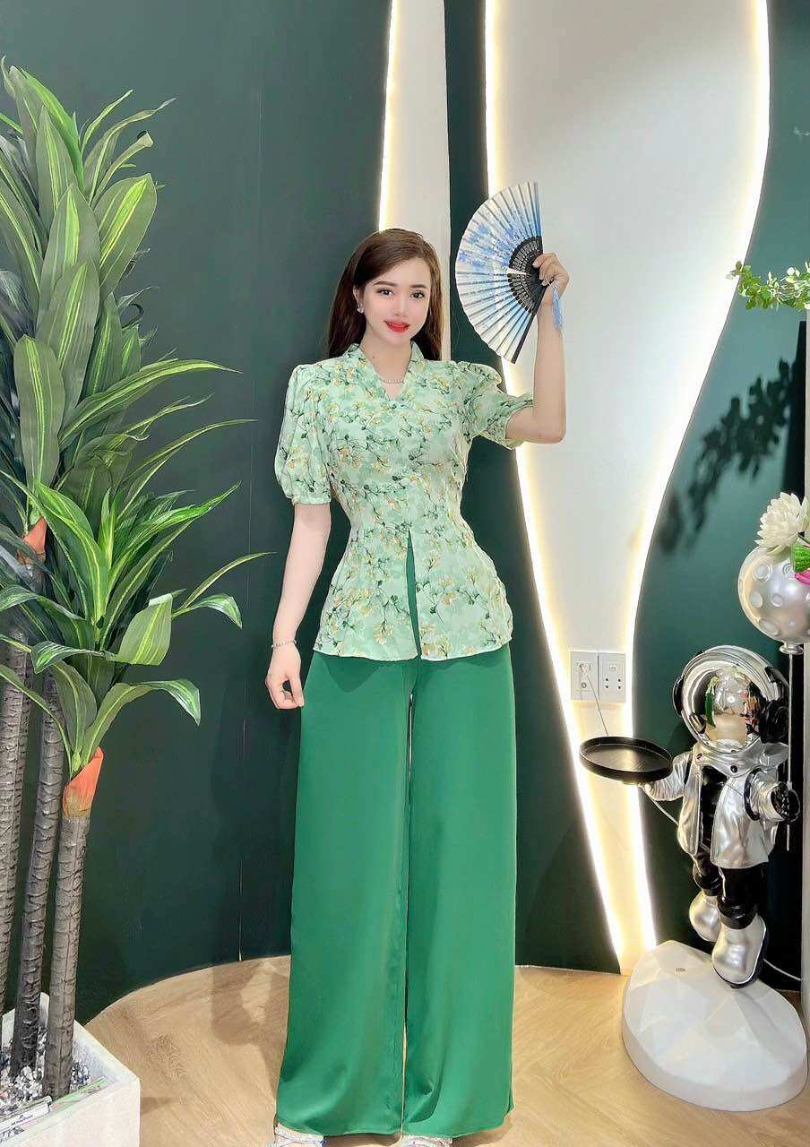 Bà ba đi chùa cổ tym nút bộc vải lụa mango cao cấp thanh lịch