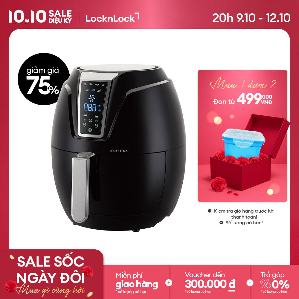Nồi Chiên Không Dầu Điện Tử Lock&Lock Digital Eco Fryer 3.2L EJF361BLK