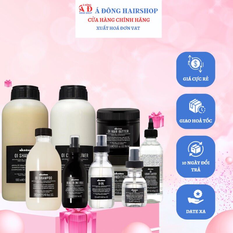 Bộ dầu gội xả ủ tinh dầu dưỡng tóc hoàn mỹ Davines OI OIL hair Butter Italy