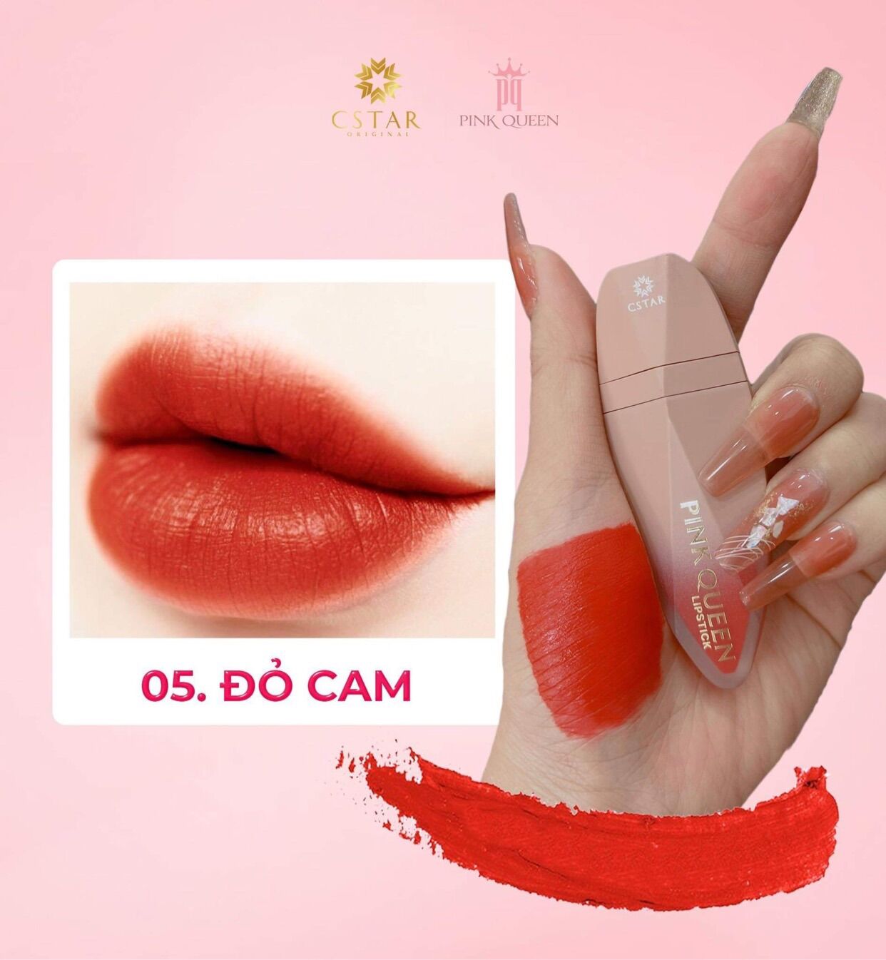 Son Pink Queen Đỏ Cam