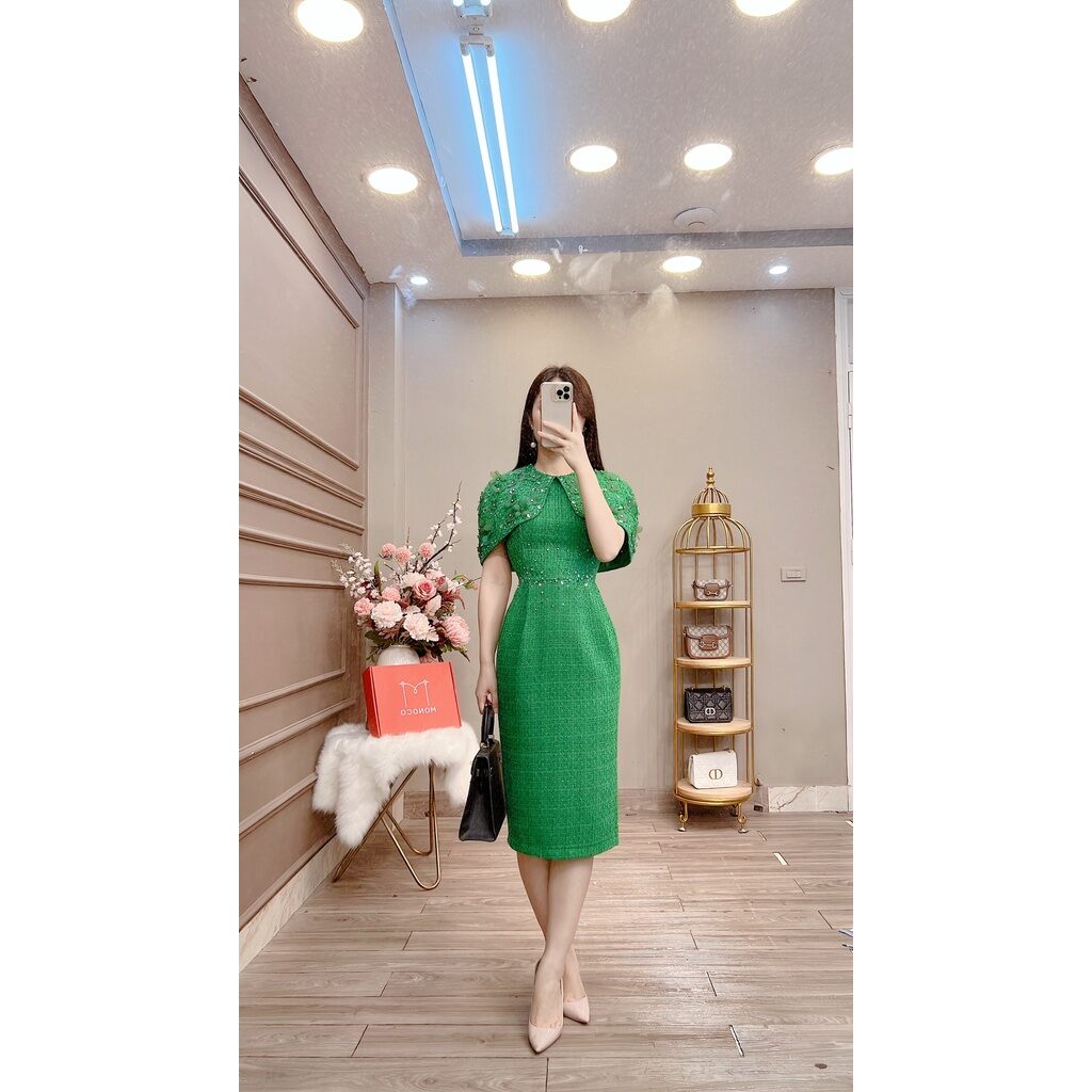Đầm body tay choàng cao cấp Monoco