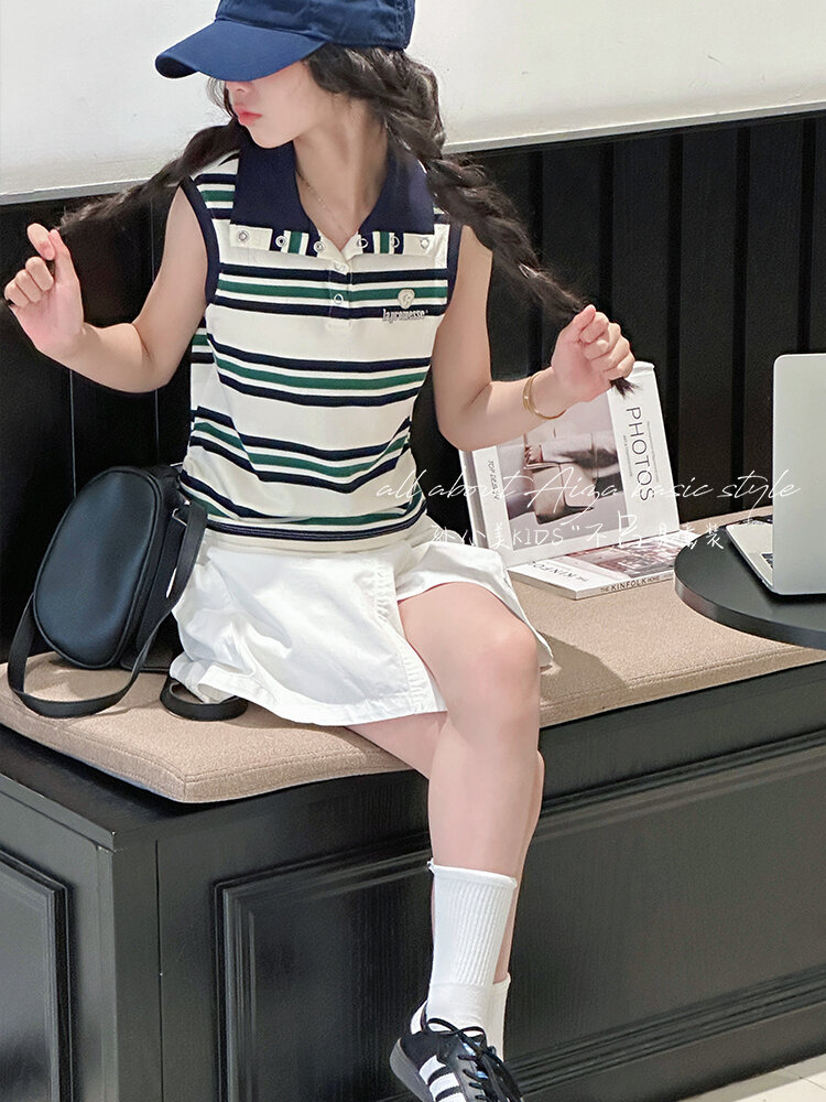 Aiza basic | Chic Sleeveless Girl's Polo Vest Giá 660,000 Đồng*Miễn phí vận chuyển