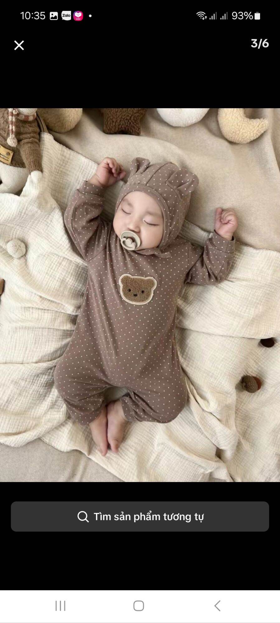 bộ bodysuit tặng mũ cho bé