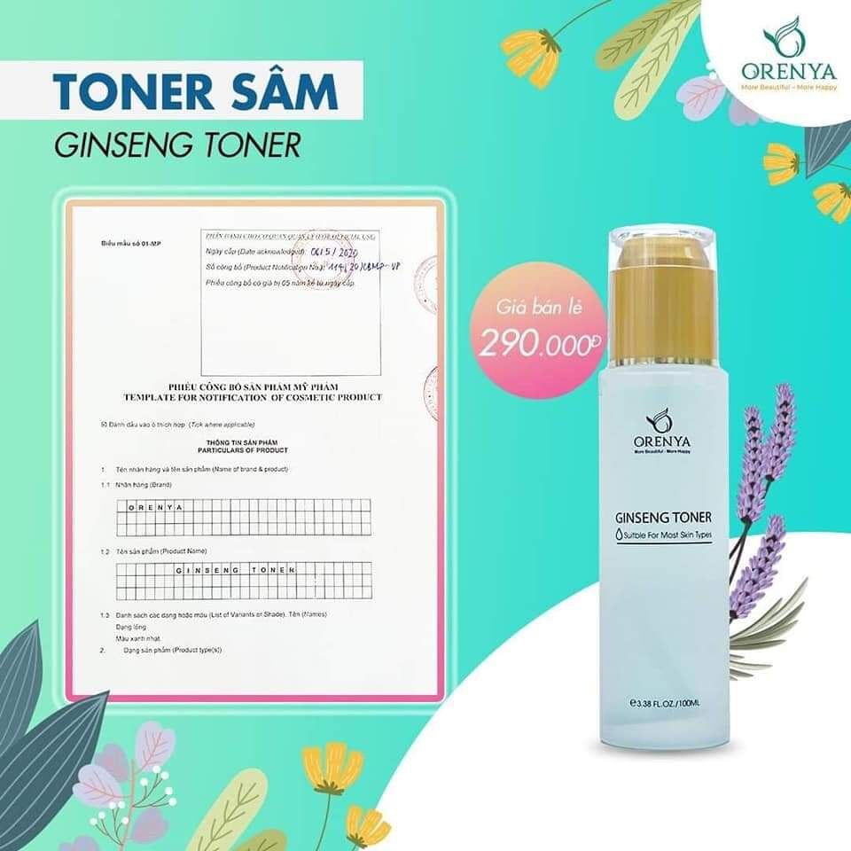 Toner sâm Orenya 100ml sạch sâu, cấp ẩm vượt trội