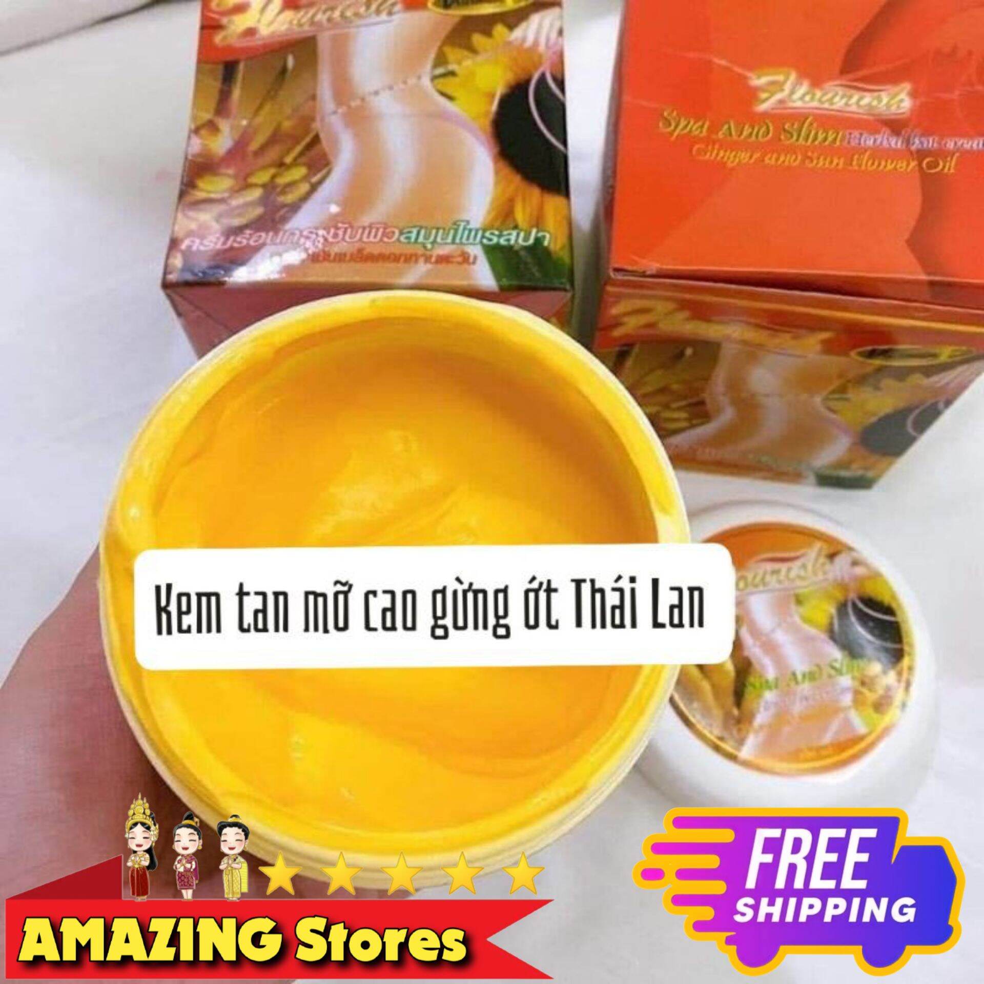 Kem tan mỡ bụng cao gừng flourish thái lan - 500g