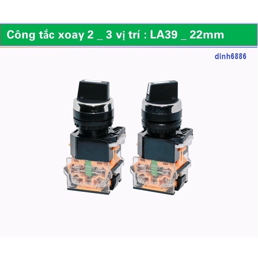 Công tắc xoay 2 vị trí, 3 vị trí la39 phi 22mm