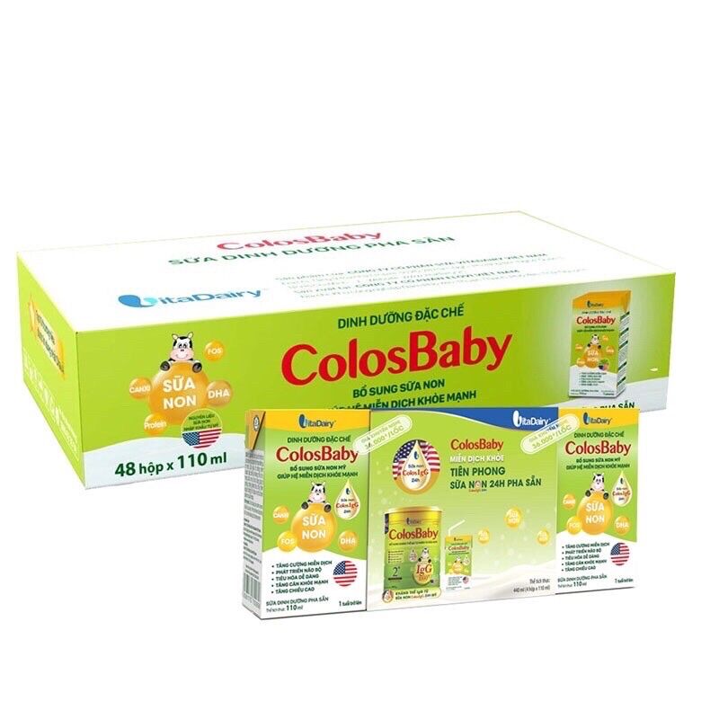 Thùng 48 hộp sữa bột pha sẵn Colosbaby gold / IQ 110ml