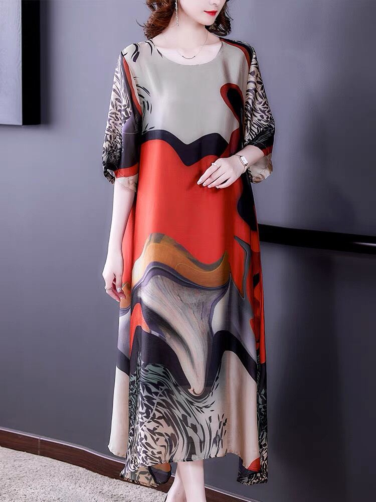 [RẺ VÔ ĐỐI][FREE SHIP][HOT][KÈM QUÀ][BIG SIZE]ĐẦM LỤA COTTON TRUNG NIÊN/ĐẦM KIỂU DÁNG HÀN QUỐC/HỌA TIẾT ĐỘC ĐÁO/BIG SIZE