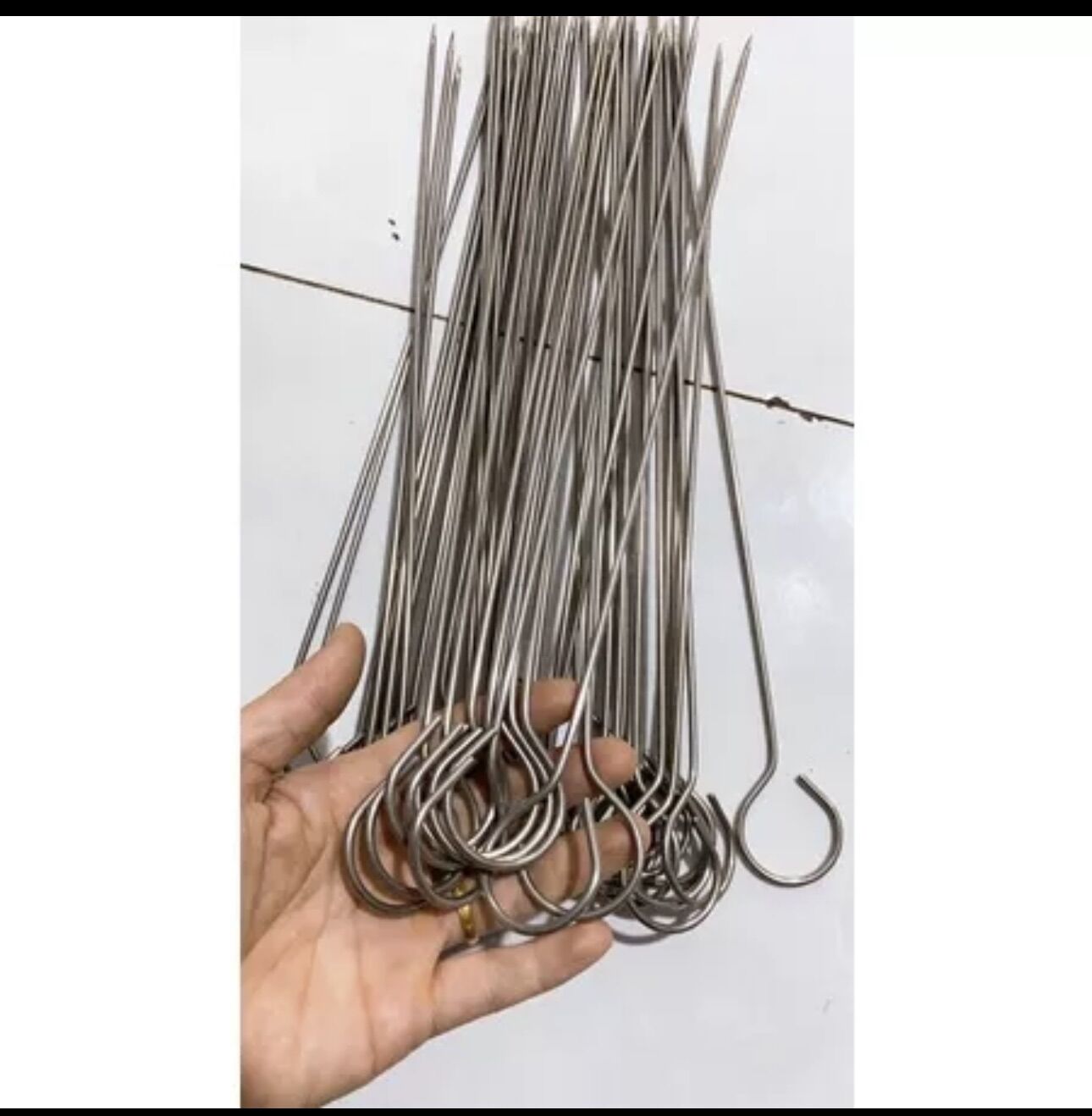 10 Que xiên inox phi 3 dài 40cm - Xiên nướng thịt, xiên xúc xích